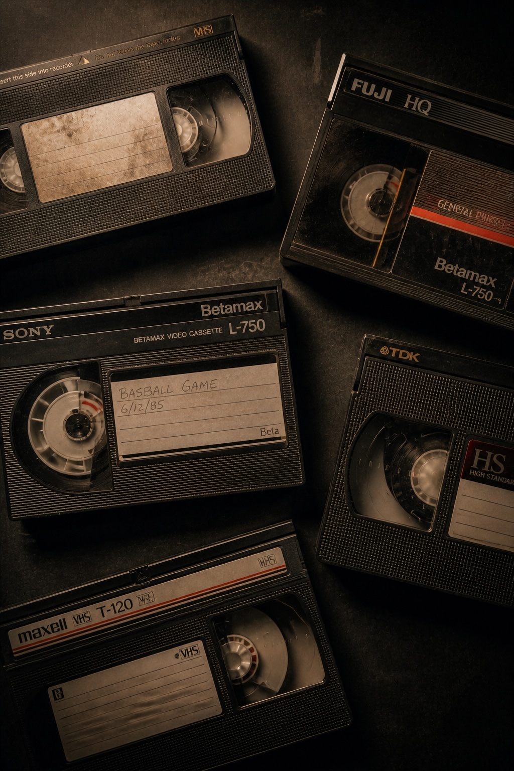 VHS and Betamax tapes
